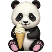 Panda eating ice cream sticker