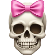 Skull with a pink bow sticker