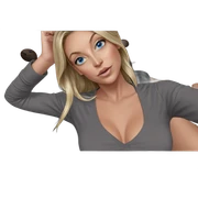 blonde girl with blue eyes sticker