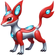 Shiny Colorful Futuristic Cyber-Meloetta-Latias-Koraidon-Peppercat-Protogen-Pokémon-Digimon-Fakémon-fusion-hybrid-creature sticker