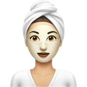 Lady with face mask spa beauty full face relaxing sticker