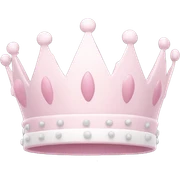 White and pastel pink crown sticker