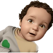 boy gazing at the camera sticker