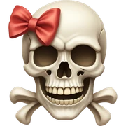 Skull with bow sticker