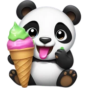 Panda eating ice cream sticker