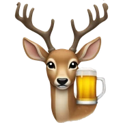 deer drinking beer sticker