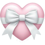 Pastel pink heart with white bow sticker