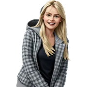 blonde girl in grey jacket sticker