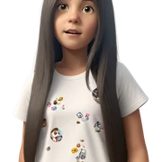 realistic girl in white shirt sticker
