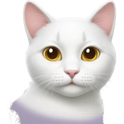 white cat with heart sticker