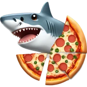 pizza with shark hat sticker