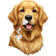 Golden retriever smoking sticker