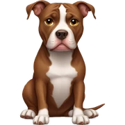 Brown Pitbull sitting sticker