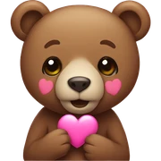 A bear that’s holding a pink heart that says love sticker