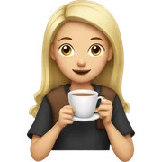 Girl sipping tea sticker