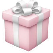 Light pink and white present sticker