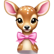 Baby deer with pink bow on neck sticker