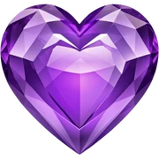 Purple crystal heart sticker