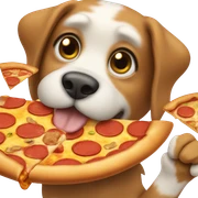 Dog eating pizza  sticker