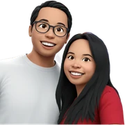 happy girl with glasses boy sticker