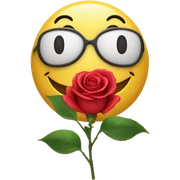 A smiley doing a heart shape with his hands and has a rose  sticker