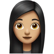girl with long straight black hair sticker