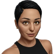 smiling girl with short black hair sticker