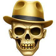 Zombie gold skeleton gangster sticker