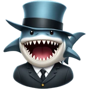 Shark with a top hat sticker