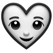 Black and white heart sticker