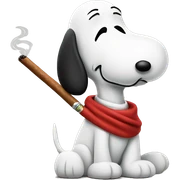 Snoopy smoking a cigar sticker