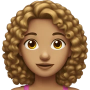 Girl with medium curly hair and brown eyes sticker