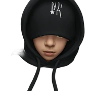 girl in hoodie portrait sticker
