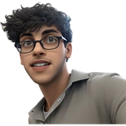male with glasses indoors sticker