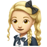 pretty blonde school girl with bow in her hair sticker