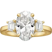 Oval diamond engagement ring with gold band sticker