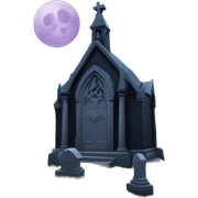 Gothic cemetery at night sticker