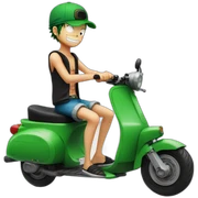 Luffy zoro sur un scooters sticker