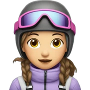 Asian girl skiing sticker
