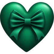 Dark green heart with a black bow  sticker