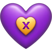 The Letter “x” inside a Purple Heart sticker