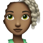 Rich girl with dark hair and green eyes sticker