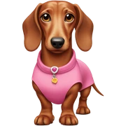 Dog Dashchuno with dress pink sticker