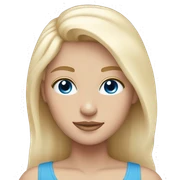 light pink soft blonde girl light white skins blue eyes  sticker