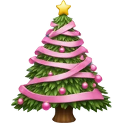 christmas tree with pink decor sticker