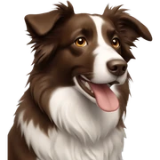 Brown border collie  sticker