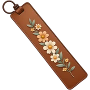 "A cute ‘Bookmark This!’ text with a minimalist leather bookmark and small floral details, warm neutral palette, hand-drawn sticker style sticker