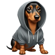 Dachshund wearing hoodie   sticker