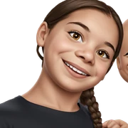 smiling girl with brown hair sticker