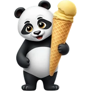 Panda eating ice cream sticker